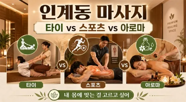 인계동 마사지, 타이 vs 스포츠 vs 아로마… 내 몸에 맞는 걸 고르고 싶어